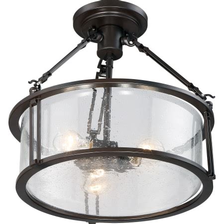 Quoizel BCN1716WT Western Bronze Buchanan 3 Light 16" Wide Semi Flush ...