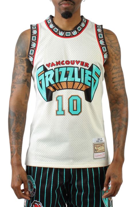 MITCHELL AND NESS Vancouver Grizzlies NBA Cream Swingman Jersey 1998 ...