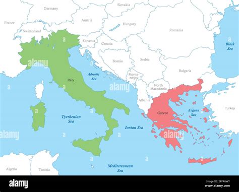 Color political map of Southern Europe with borders of the countries Stock Vector Image & Art ...