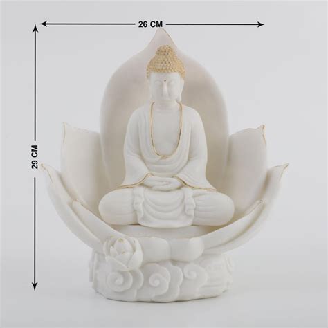 Buy Noor Polyresin Buddha on Lotus Figurine from Home Centre at just ...