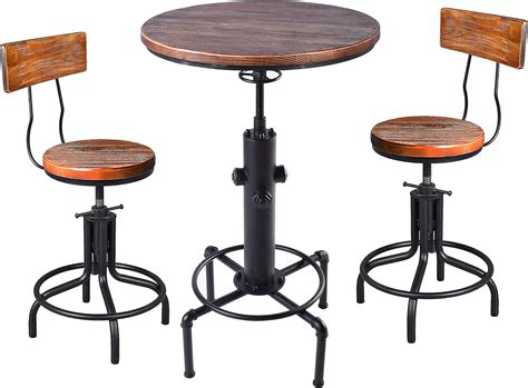 FUBIRUO 3 Piece Pub Dining Set, Modern Round bar India | Ubuy
