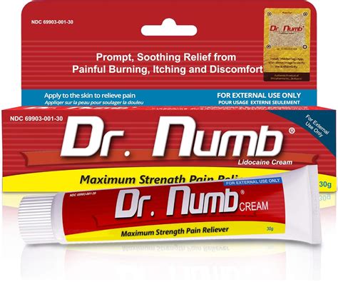 Amazon.com: Dr. Numb 5% Lidocaine Numbing Cream, Nonprescription Maximum Strength Topical ...