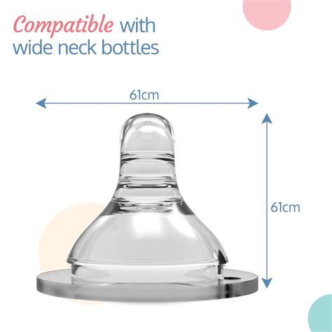LuvLap Anti-Colic Natura Flo Teat/Nipple for Wide Neck Bottle (Slow Flow)