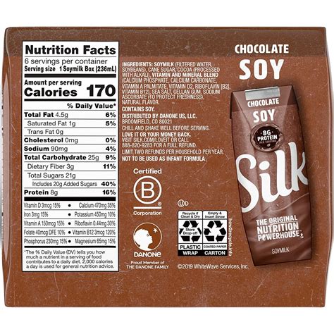 Silk Soymilk Chocolate 8 Fl Oz (Pack of 6) - Delicious Dairy-Free ...