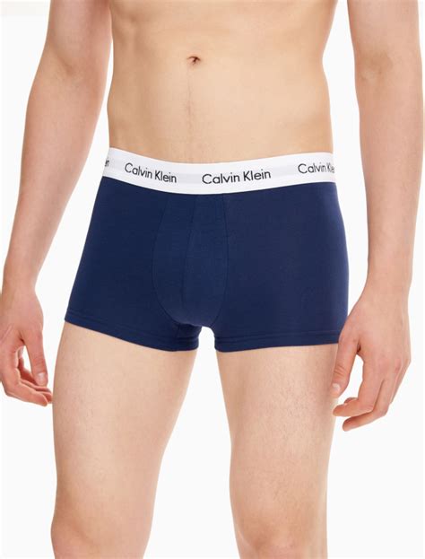Calvin Klein 男士贴身平角潮流简约透气LOGO腰边内裤多条装U2664-内衣系列