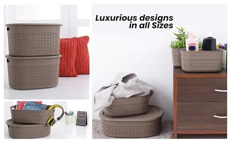 KOLORR Stitch Basket Storage Organizer for Home Kitchen Wardrobe Pack ...