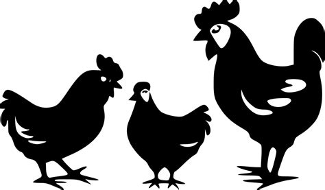 Hen Black And White Clipart