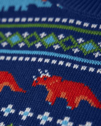 Boys Long Sleeve Dino Fairisle Sweater - Dino-Mite - BLUE | Gymboree