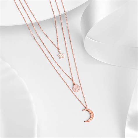 Multi Layered Rose Gold Plated 925 Sterling Silver Necklace – Zavya