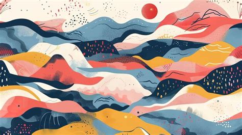 Landscape pattern wallpaper | Premium AI-generated image