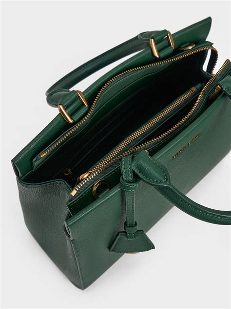 Dark Green Mirabelle Structured Handbag - CHARLES & KEITH IN