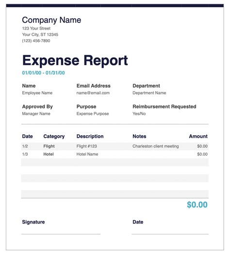 Expense Report Template - SimplyWise