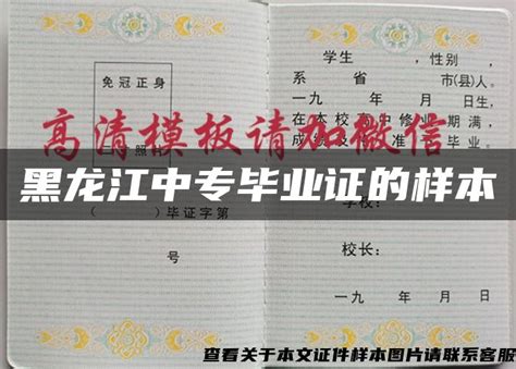黑龙江省高中毕业证样本_毕业证补办网