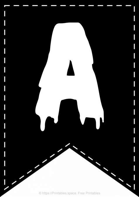 Letter A. Happy Halloween Banner - Free Printables