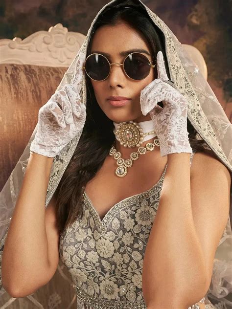 Wedding Wear Light Grey Net Embroidered Umbrella Lehenga Choli - VJV ...