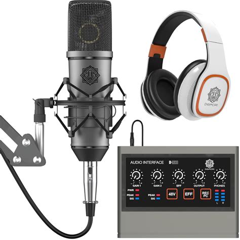 DIGIMORE Professional Condenser Microphone Kit with Audio Interface for ...