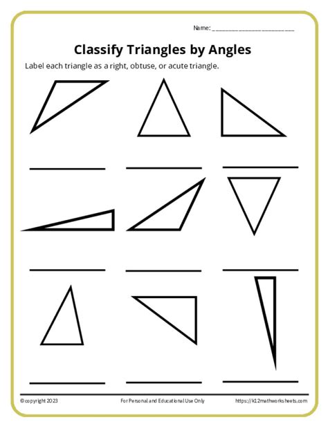 Image result for Classifying Triangles Worksheet