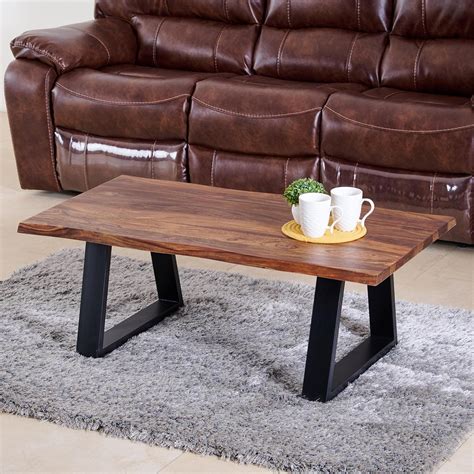 Home Centre Raga NXT Sheesham Wood Top Coffee Table - Brown and Black ...