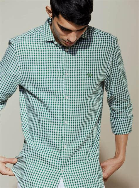 Jungle Twill Check Shirt Semi Casual Green Check Shirts for Men Online ...