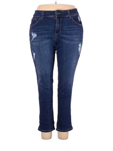 Jag Jeans Solid Blue Jeans Size 22 (Plus) - 75% off | thredUP