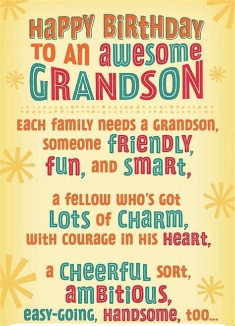 Pin by Marianne Johnsen on Fødselsdagskort | Grandson birthday wishes ...