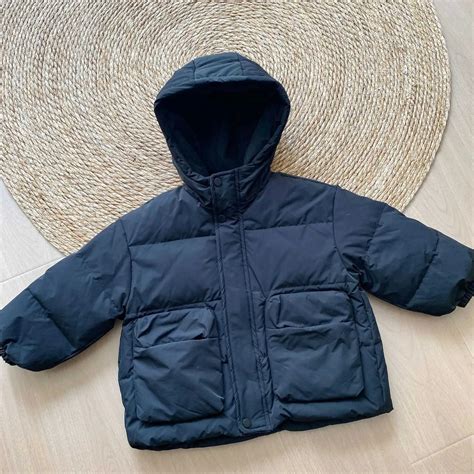 Children's Down Jacket Thick Hooded Warm Letter Solid Color Winter ...