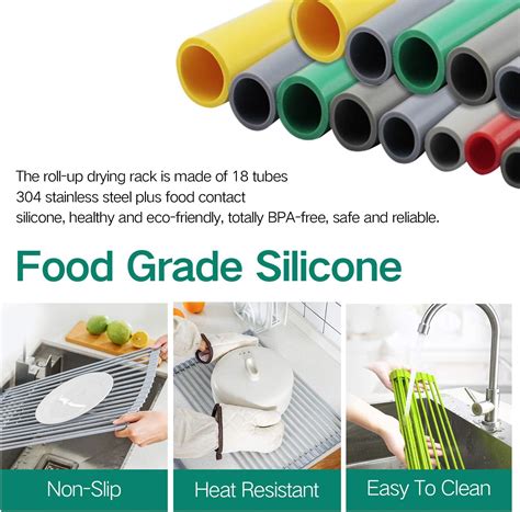 Buy Roll Up Rack, Collapsible Dish Drying Rack-In The Sink Drying Mat ...