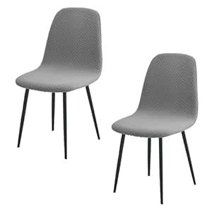 HOKIPO Jacquard 210gsm Armless Shell Chair Cover, Mid Century Modern ...