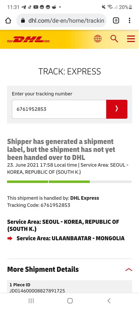 DHL Express Tracking Number 的图像结果