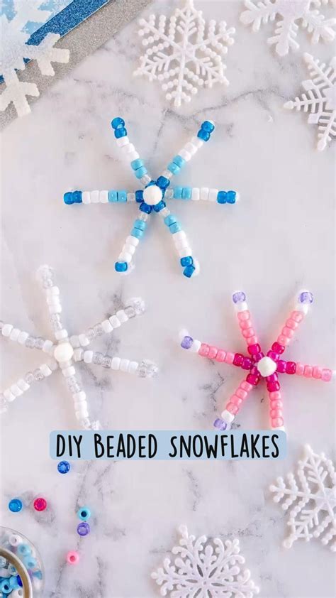 Beaded pipe cleaner snowflakes easy winter craft – Artofit