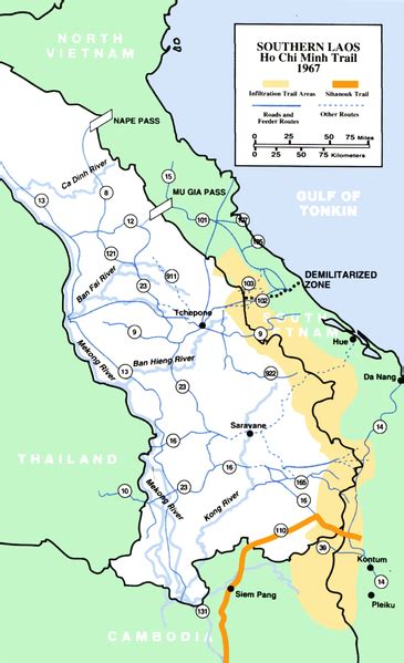 Map of the Ho Chi Minh trail (Đường Trường Sơn) [365 × 599] : r/MapPorn
