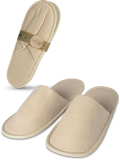 Natural slippers with kraft cardboard strap | 30 pairs