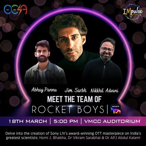 Meet Rocket Boys: Jim Sarbh, Nikkhil Advani | InstiApp | IIT Bombay