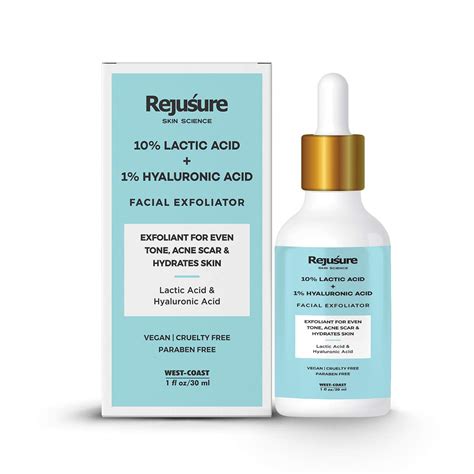 Buy Rejusure Lactic Acid 10% + Hyaluronic Acid 1% Facial Exfoliator ...