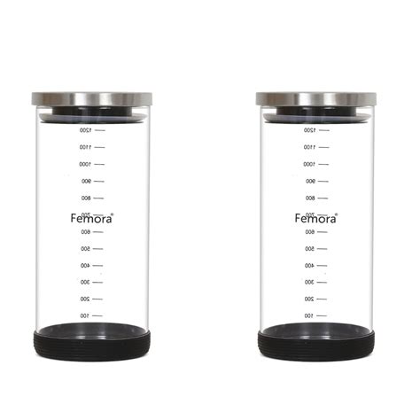 Buy Femora Borosilicate Glass Jar With Silicon Bottom & Airtight Steel ...