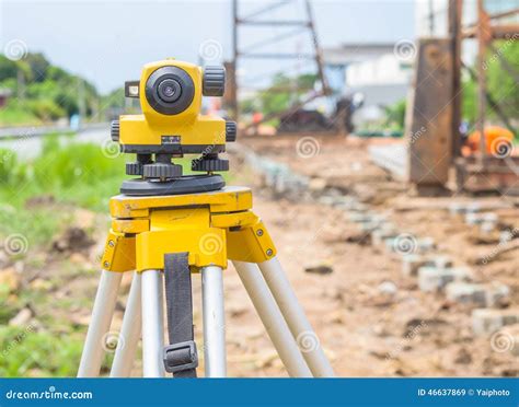 Land Surveying Equipment Theodolite at Construction Site Stock Image ...