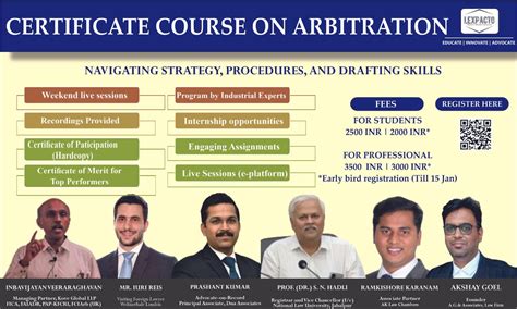 Certificate Course on Arbitration Navigating Strategy, Procedures, and ...