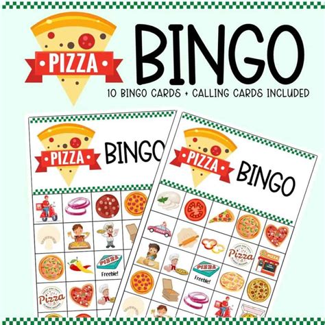 Pizza Bingo Free Printable Pizza Party Game for Kids