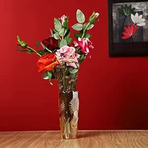 Buy Golden bird 7 Inch Tall Glass Flower Vases, Modern Flower Vases for ...