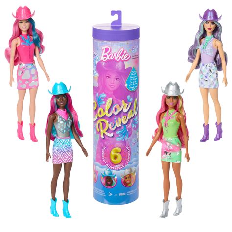 Barbie Color Reveal Disco Star Series Fashion Doll & Accessories with 6 ...