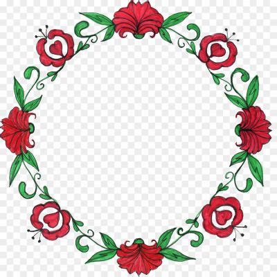 Drawing Floral Circle Border Frame PNG Image - Pngsource