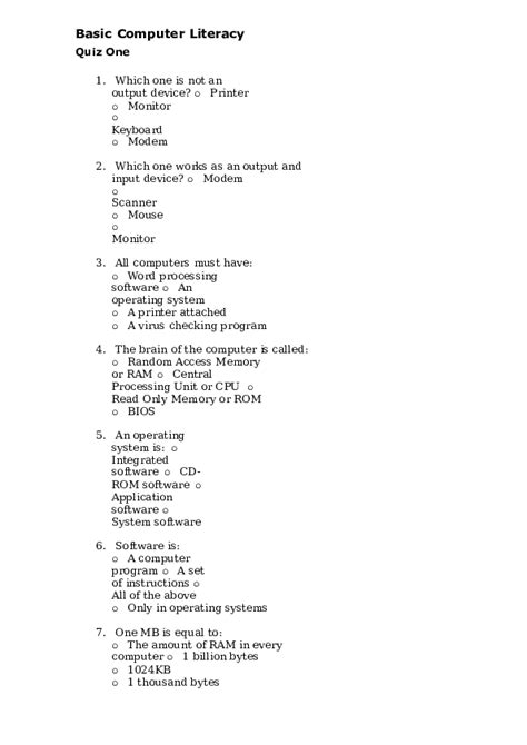 Computer Literacy Questions 的图像结果
