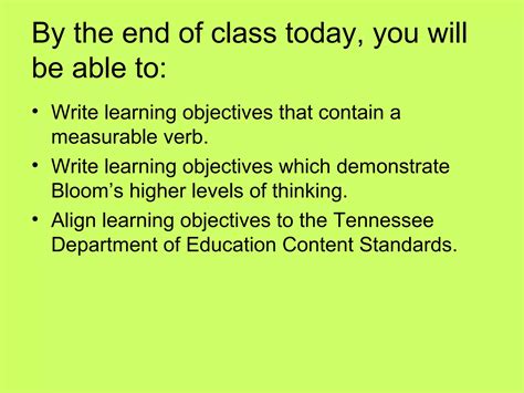 Image result for Learning Objectives Slide