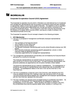 Fillable Online Corporate Co-operation Council CCC Agreement Fax Email ...