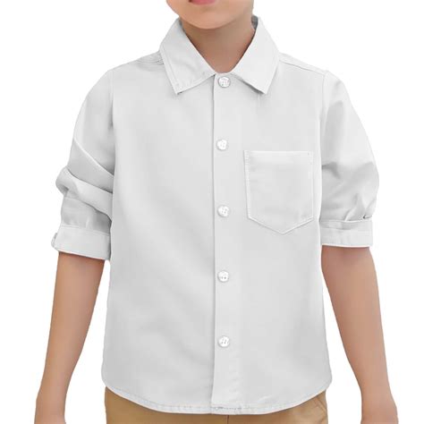 Little Girls Button Down Shirts Boys White Dress Shirt Boys Formal ...
