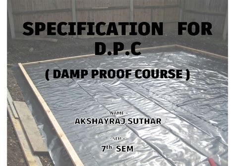 DPC Specification for Damp Proof Course Techniques and Materials - Studocu