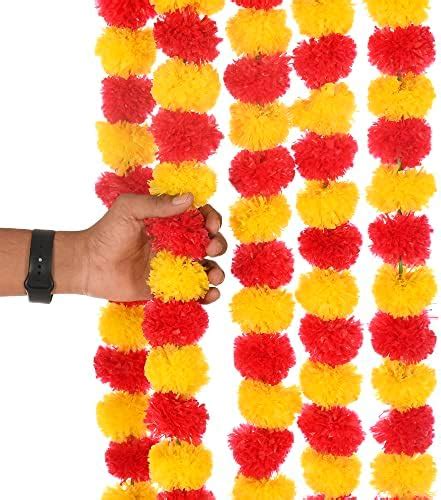 Buy Saudeep India Artificial Fluffy Marigold Flower/Genda Phool ...