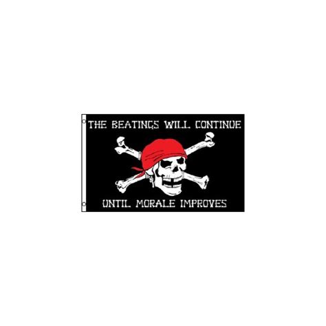 Buy Home and Holiday Flags Pirate Flag 3x5 Beatings Will Continue Until ...