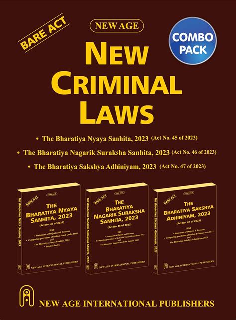 Buy New Criminal Law Books Combo Pack covering Bharatiya Nyaya Sanhita ...