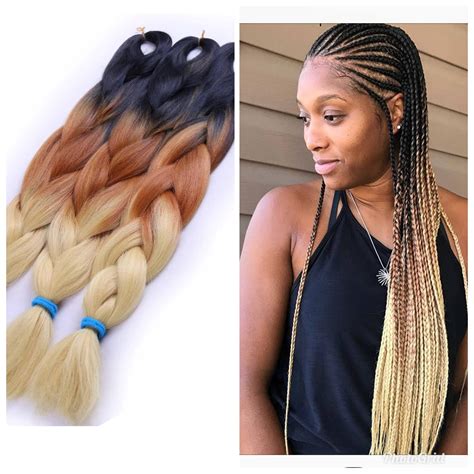 Jumbo Braiding Hair (Black/Brown/gold) 5pcs jumbo Braids Hair Extension ...